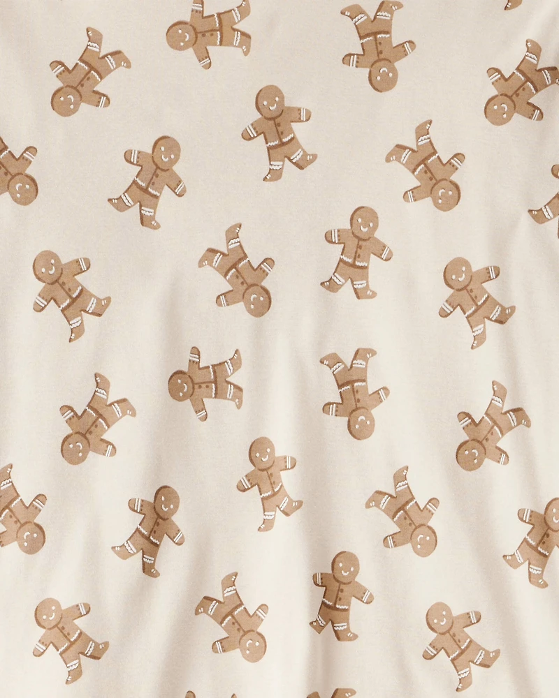 Adult Organic Cotton Pajamas Set Gingerbread Man Print