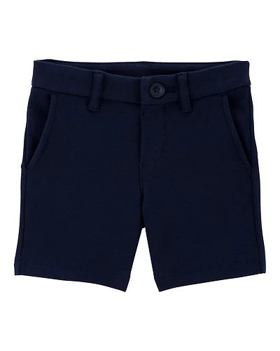 Toddler Girl Ponte Knit Uniform Shorts - Navy