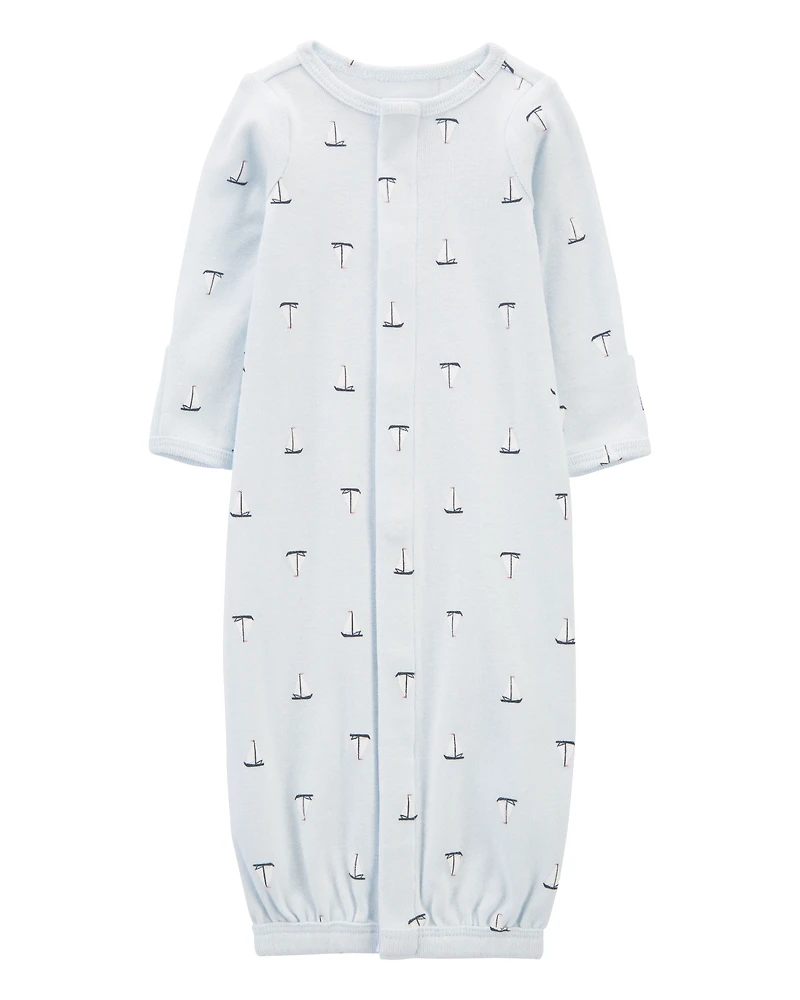 Baby Preemie Sailboat Sleeper Gown