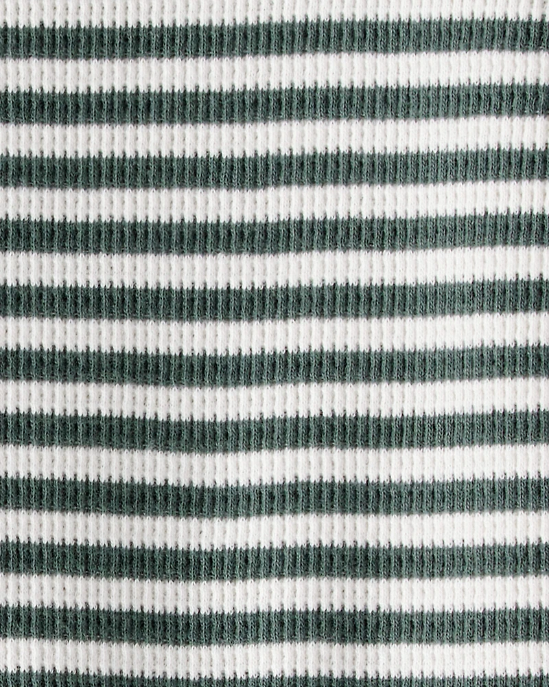 Baby Organic Cotton Waffle Knit Jumpsuit in Stripes