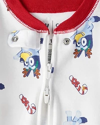 Baby Bluey™ 100% Cotton Long-Sleeve Snug Fit 1-Piece Pajamas - White