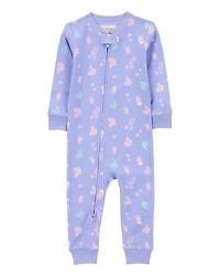 Baby Girl 1-Piece Jellyfish 100% Snug Fit Cotton Footless Pajamas - Blue