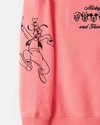 Girls Disney© Mickey Mouse Long-Sleeve Pullover Sweatshirt - Pink