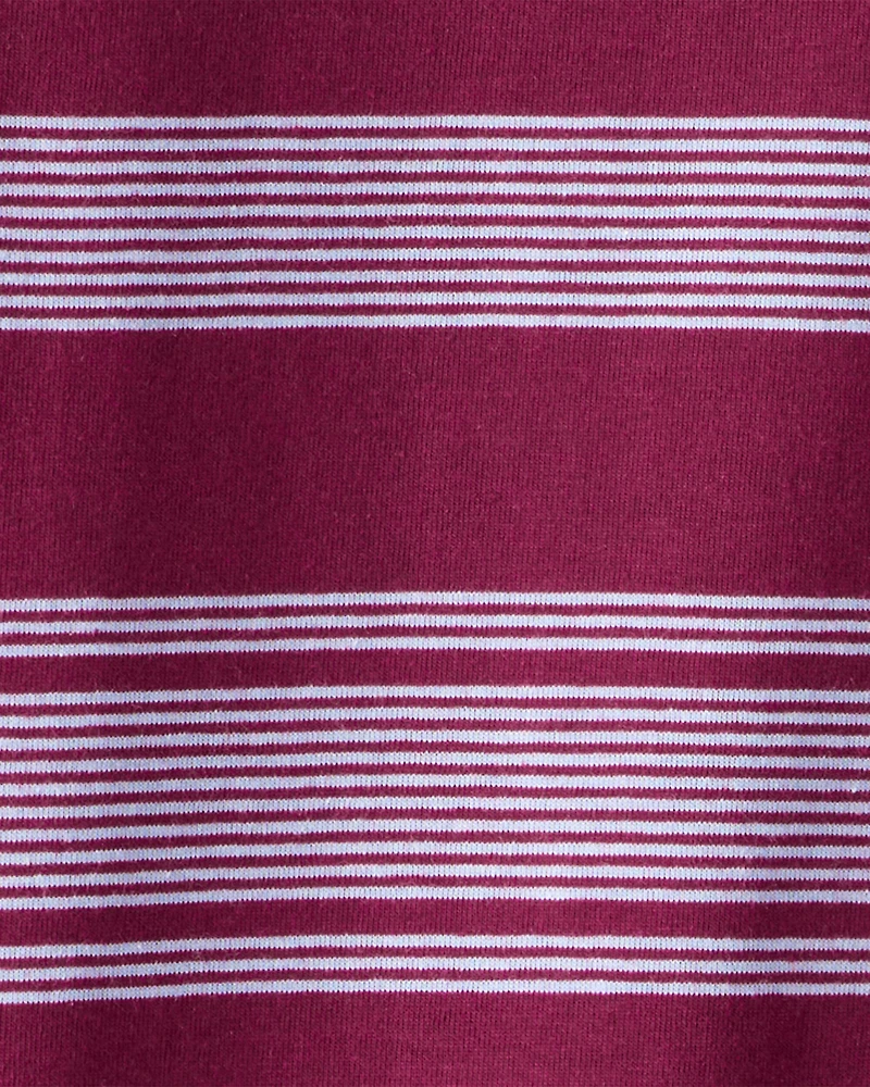 Boys Striped Long-Sleeve Tee - Burgundy
