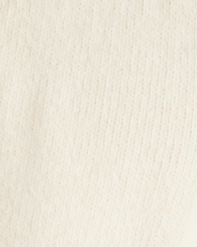 Toddler Girl Wide-Leg  Sweater Knit Pants - Ivory