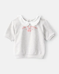 Toddler Girl Cherry French Terry Short-Sleeve Graphic Tee - White
