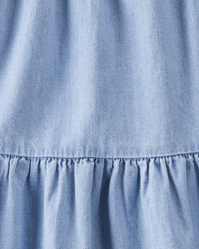 Girls Organic Cotton Chambray Dress