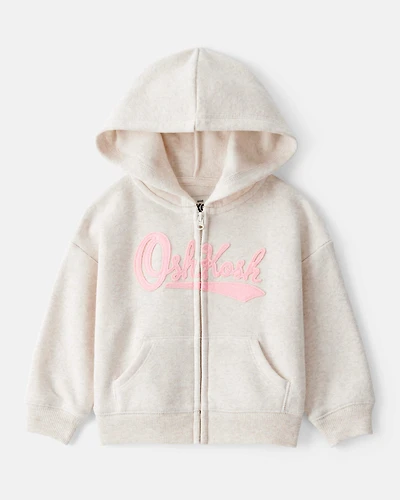 Baby Girl DayDream Fleece Hooded Zip-Up Jacket - Oatmeal