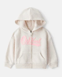 Baby Girl DayDream Fleece Hooded Zip-Up Jacket - Oatmeal