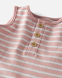 Baby Boy Striped Organic Cotton Jumpsuit