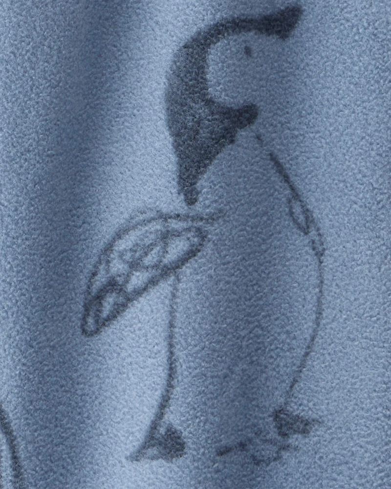 Toddler Boy Penguin Fleece Joggers - Blue