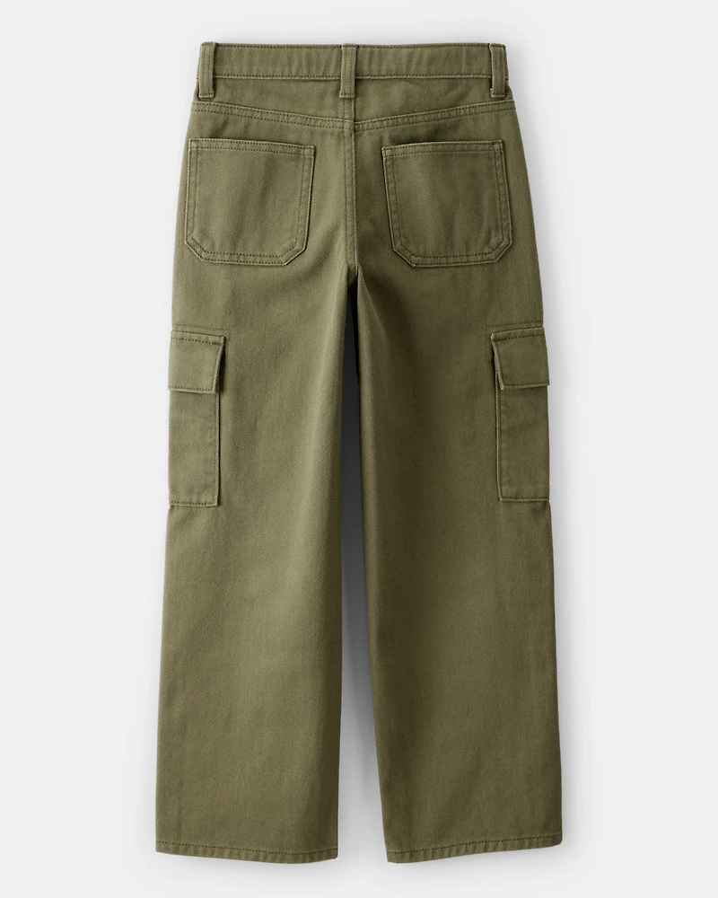 Boys Cotton Fashion Cargo Pants - Green