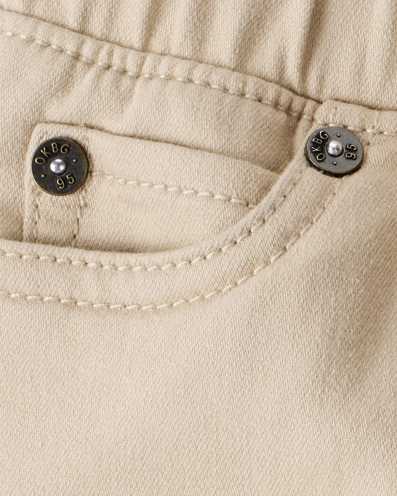 Baby Boy Cotton Pull-On Fashion Pants - Tan