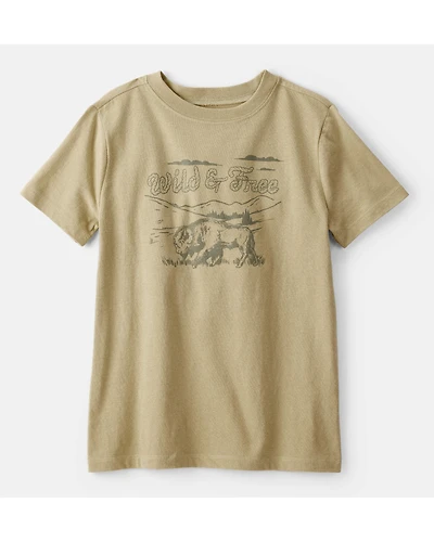 Boys Wild And Free Long-Sleeve Graphic Tee - Brown