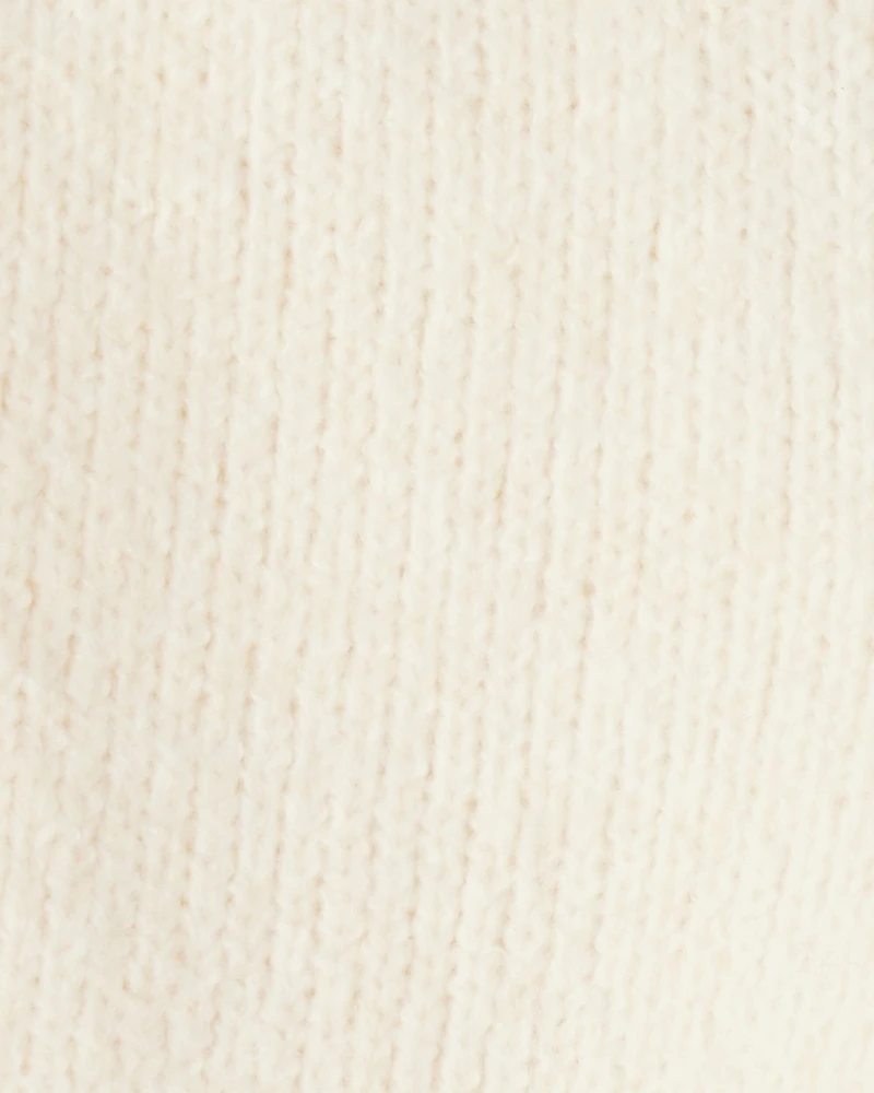 Baby Girl Wide-Leg Sweater Knit Pants - Ivory