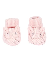 Baby Bunny Crochet Booties - Pink