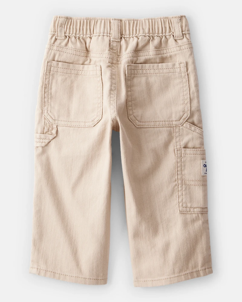 Baby Boy  Wide-Leg Carpenter Twill Pants - Khaki