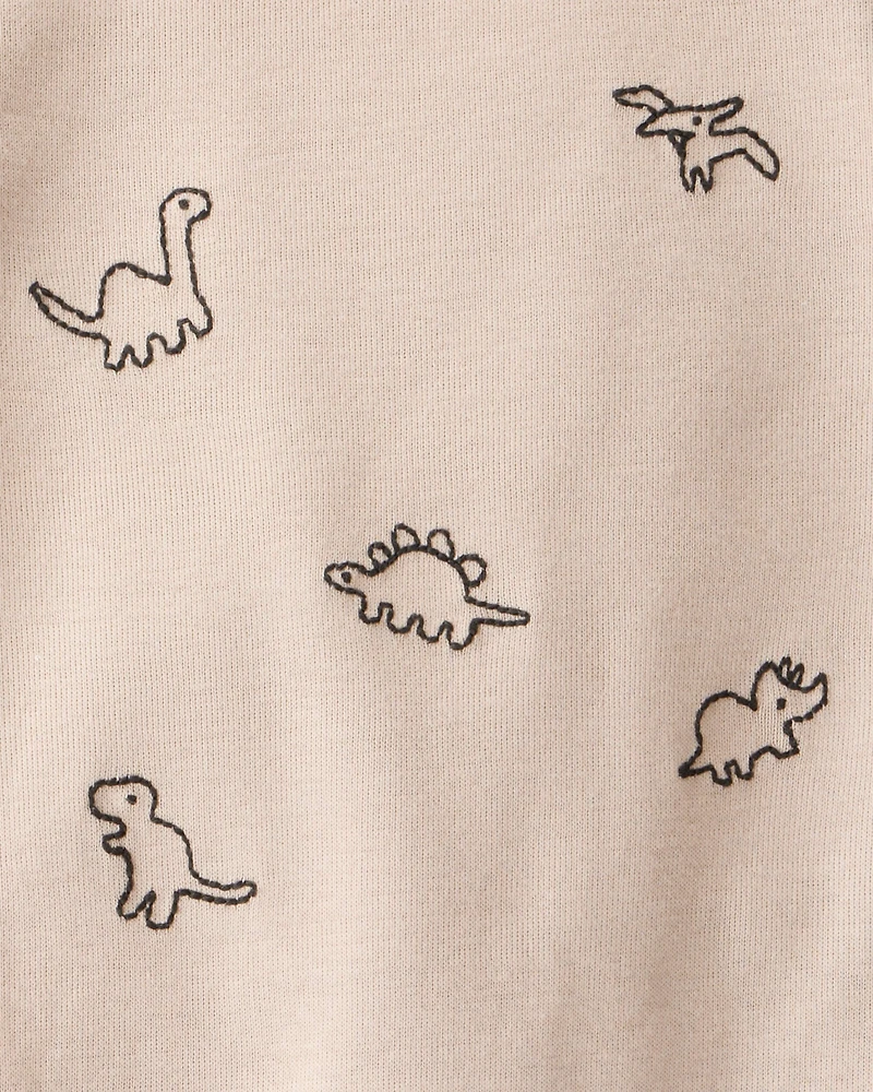 Baby Boy 2-Piece Dinosaur Long-Sleeve Bodysuit Pant Set - Brown