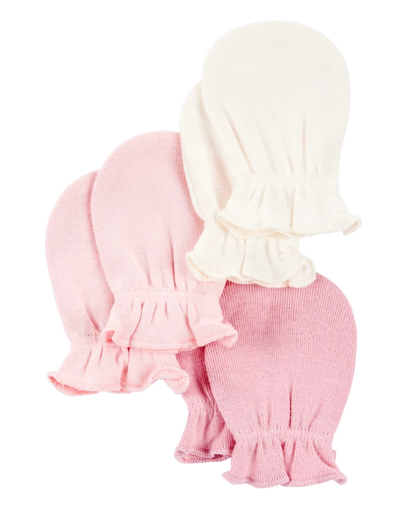 Baby 3-Pack Mitts - Pink