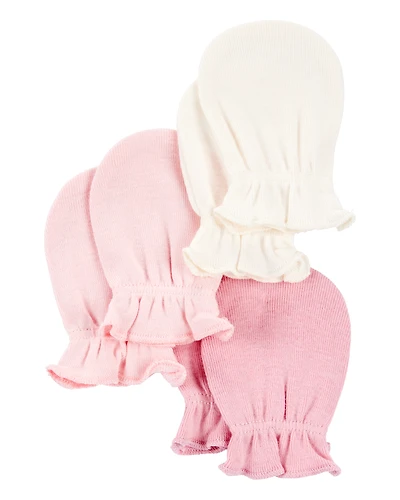 Baby 3-Pack Mitts - Pink