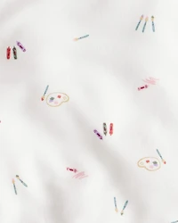 Baby Girl Paint Print PurelySoft Long-Sleeve Tee & Pant Set - Ivory