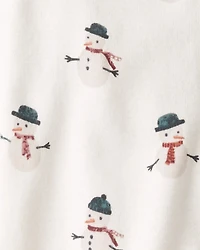 Baby Organic Cotton Sleep & Play Pajamas in Snowman Print