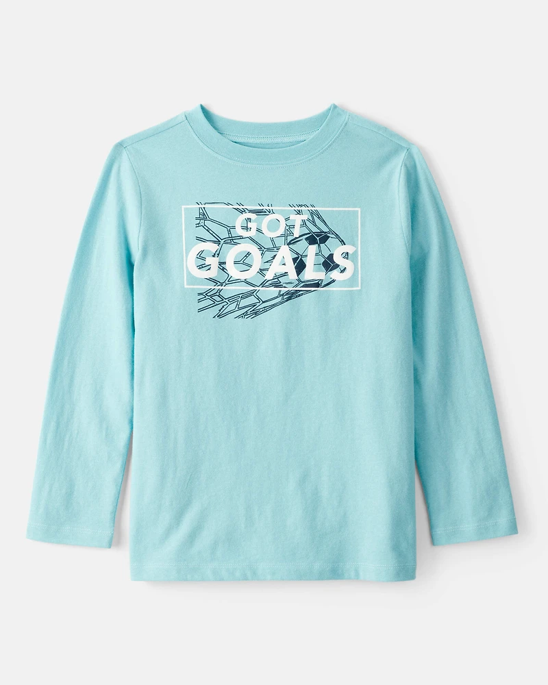 Boys Got Goals Long-Sleeve Graphic Tee - Blue