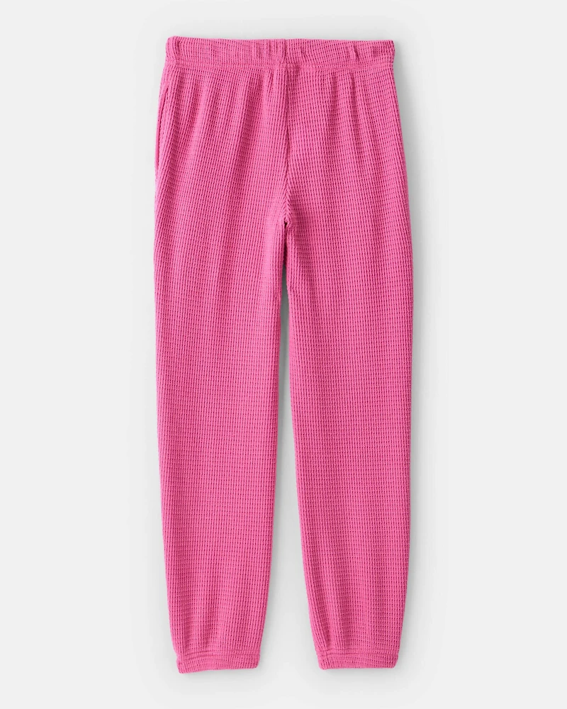Girls Waffle Knit Joggers