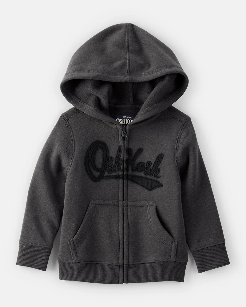 Toddler Boy DayDream Fleece OshKosh Logo Zip Jacket - Black
