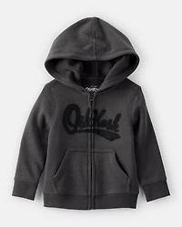 Toddler Boy DayDream Fleece OshKosh Logo Zip Jacket - Black