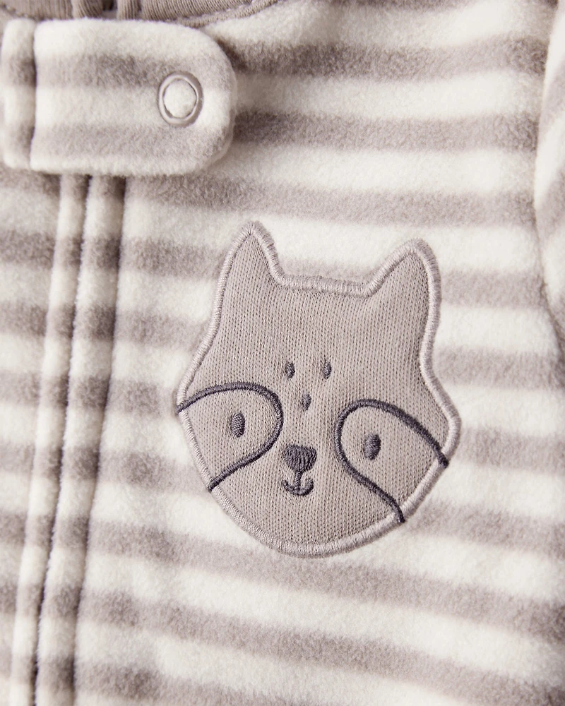 Baby Boy Fox Striped Loose Fit Long-Sleeve Sleep & Play Pajamas - Brown