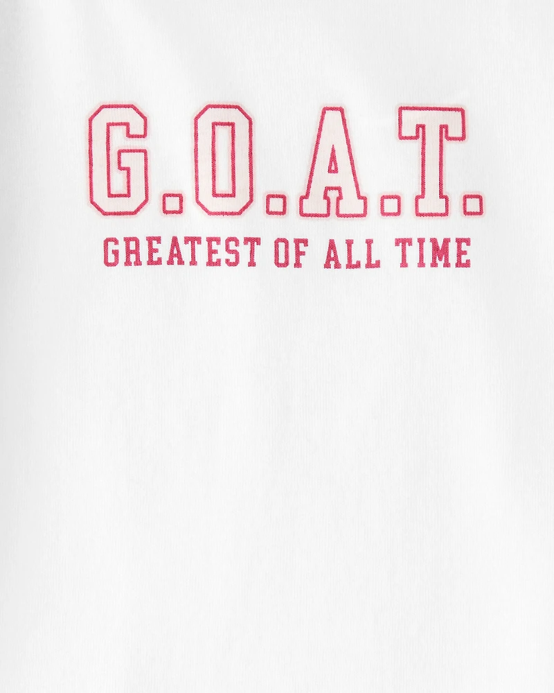 Girls G.O.A.T Short-Sleeve Graphic Tee - Black/Ivory