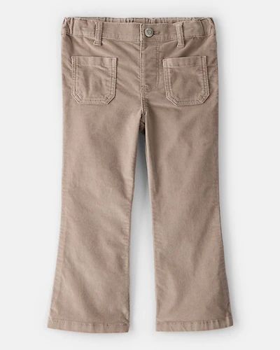 Toddler Girl Velvet Flare Pants - Brown