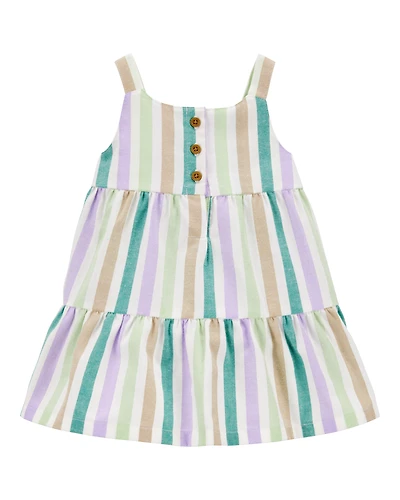 Tiered Striped Dress