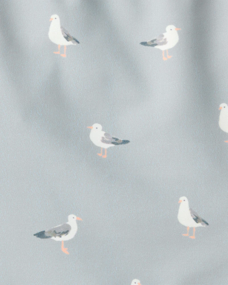 Toddler Girl Recycled Seagull-Print Swimsuit