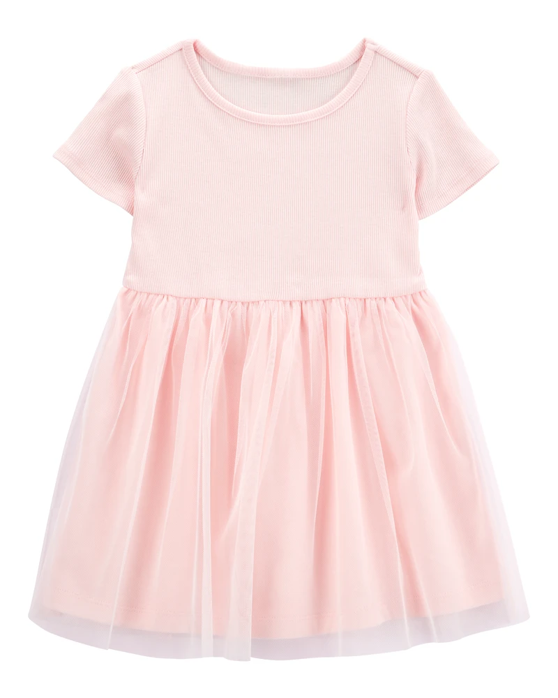 Toddler Solid Short-Sleeve Dress - Pink