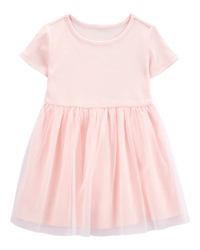 Toddler Solid Short-Sleeve Dress - Pink