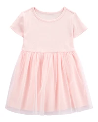 Toddler Solid Short-Sleeve Dress - Pink