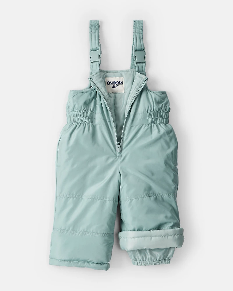 Baby Girl 2-Piece Polka Dot Hooded Snowsuit Jacket & Bib Set - Green