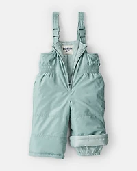 Baby Girl 2-Piece Polka Dot Hooded Snowsuit Jacket & Bib Set - Green