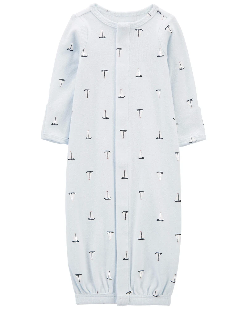 Baby Preemie Sailboat Sleeper Gown
