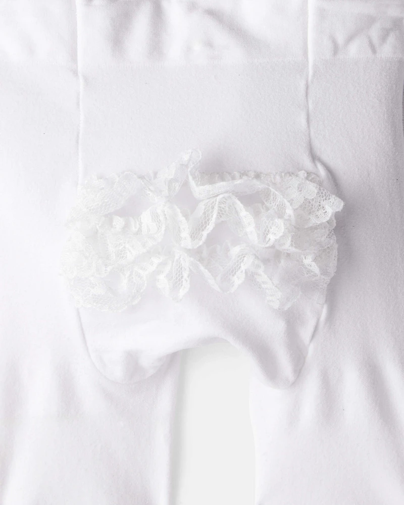 Baby Girl 2-Pack Tights - White