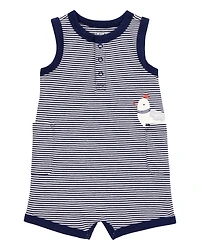 Baby Boy Blue Striped 1-Piece Romper