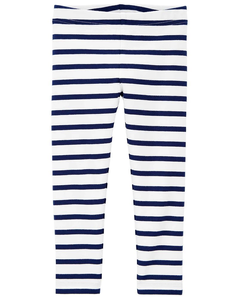 Toddler Cotton Striped Stretch Leggings