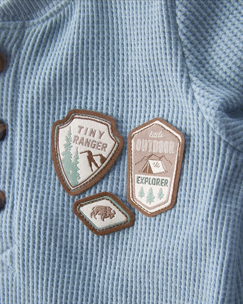 Baby 2-Piece Park Ranger Thermal Bodysuit Pant Set - Blue