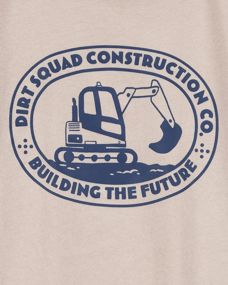 Toddler Boy Construction Short-Sleeve Graphic Tee - Tan