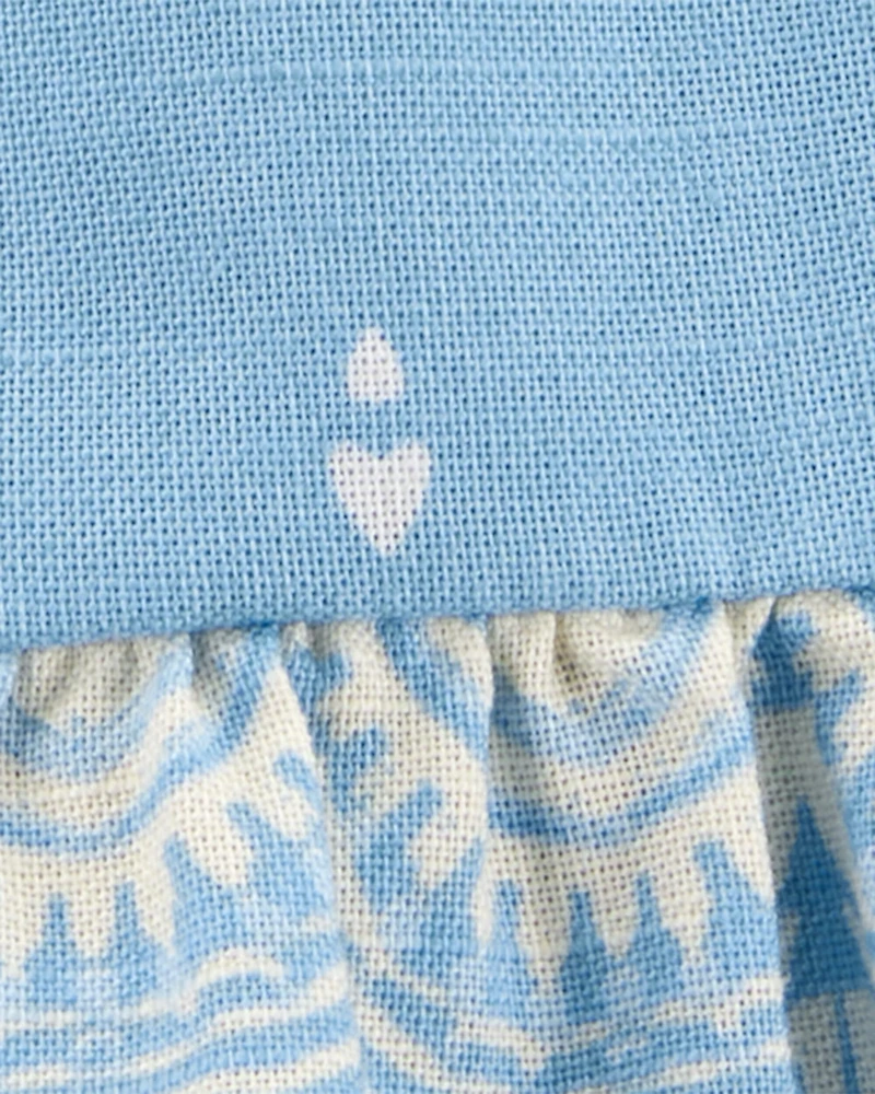 Toddler 2-Piece Heart Drop Print Tank & Drawstring Shorts Set - Blue