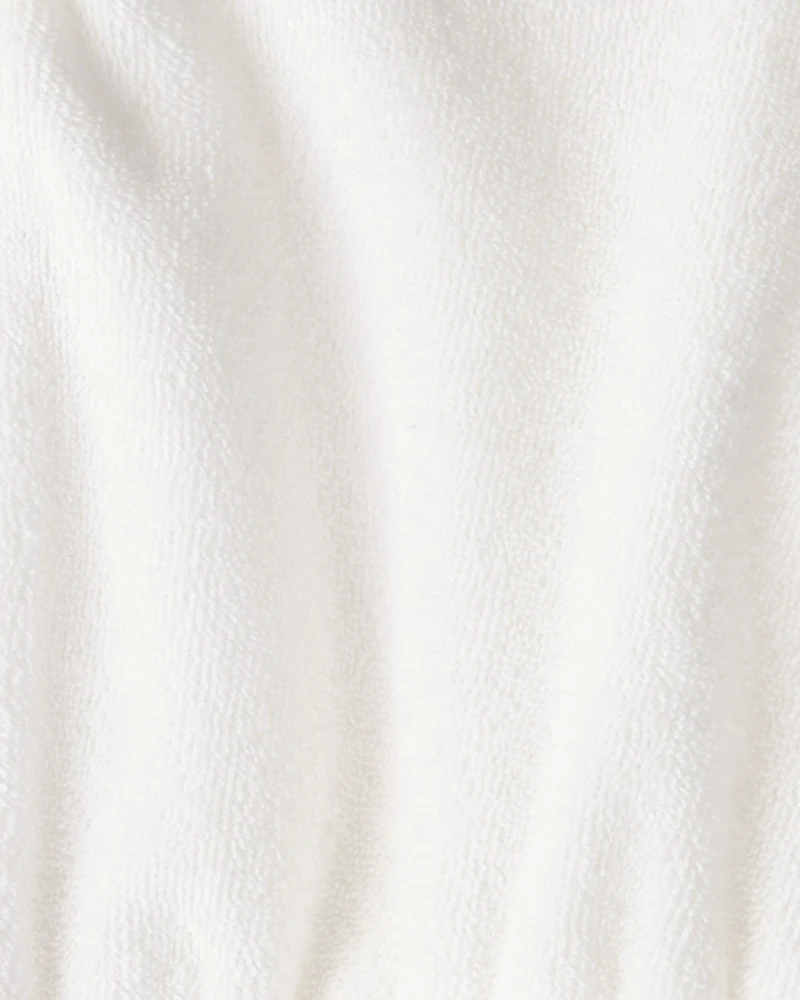 Baby Girl Hooded Terry Cloth Swim Cover-Up Dress - White