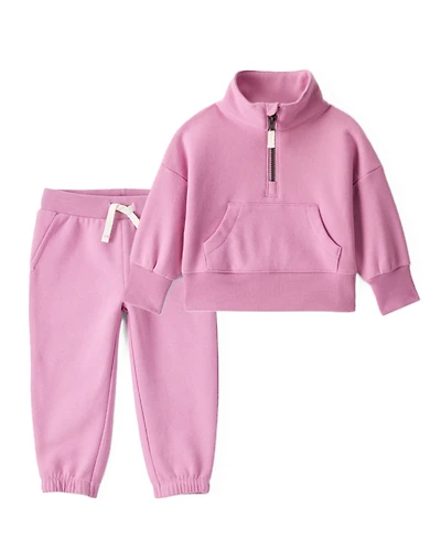 Toddler Girl 2-Piece Quarter-Zip Sweatshirt & Daydream Fleece Joggers Set - Pink