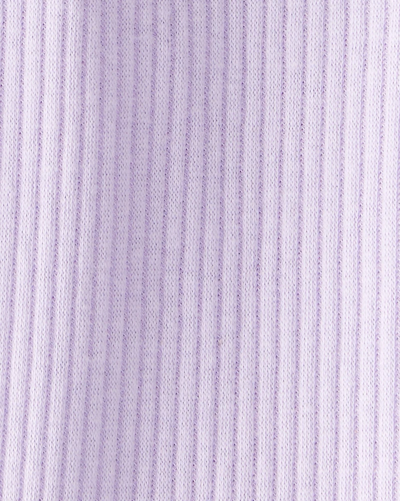 Baby Girl Pull-On Stretch Rib Leggings - Purple
